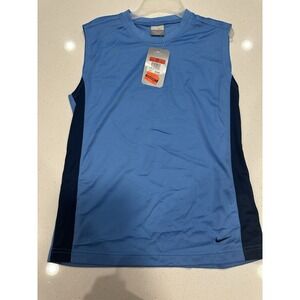 Vtg NOS 2000s Nike Sleeveless Tank Top Boys Kids Large‎ Two Toned Blue NWT